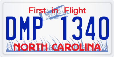 NC license plate DMP1340