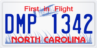 NC license plate DMP1342