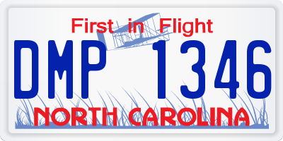 NC license plate DMP1346