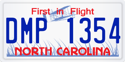 NC license plate DMP1354