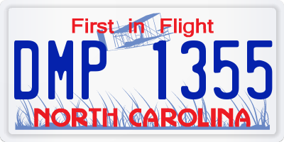 NC license plate DMP1355