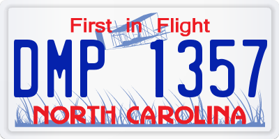 NC license plate DMP1357