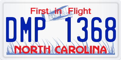 NC license plate DMP1368