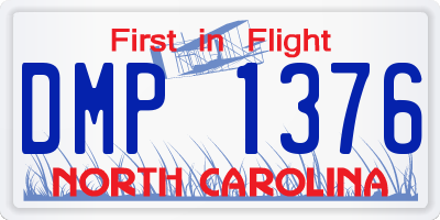 NC license plate DMP1376