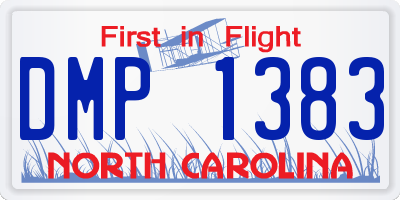 NC license plate DMP1383