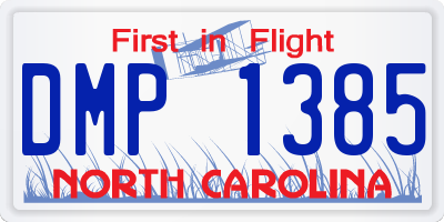 NC license plate DMP1385