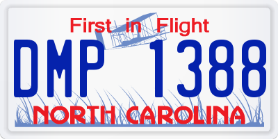 NC license plate DMP1388