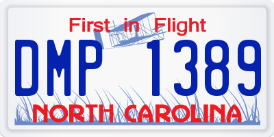 NC license plate DMP1389