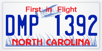 NC license plate DMP1392
