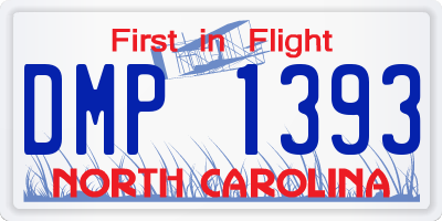 NC license plate DMP1393