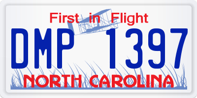 NC license plate DMP1397