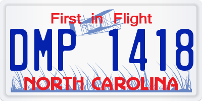 NC license plate DMP1418