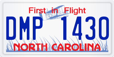 NC license plate DMP1430