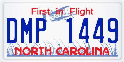 NC license plate DMP1449