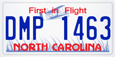 NC license plate DMP1463