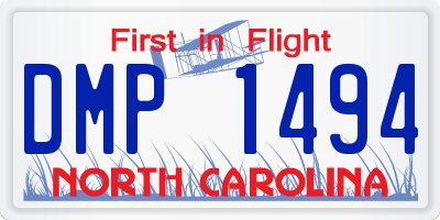 NC license plate DMP1494