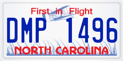 NC license plate DMP1496