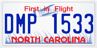 NC license plate DMP1533