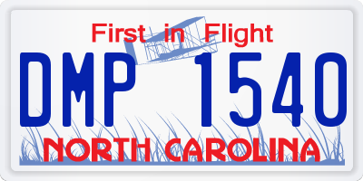 NC license plate DMP1540