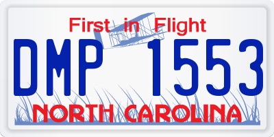 NC license plate DMP1553