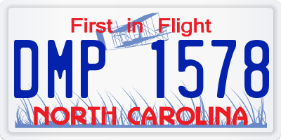 NC license plate DMP1578