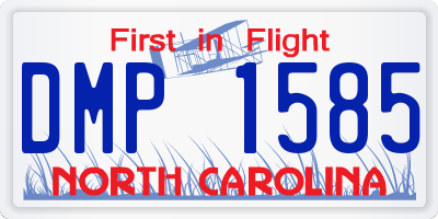 NC license plate DMP1585