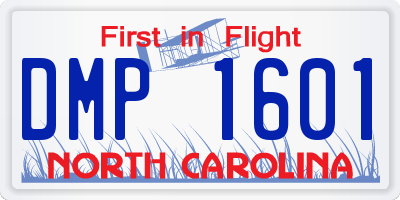 NC license plate DMP1601