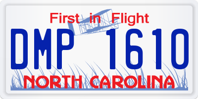 NC license plate DMP1610