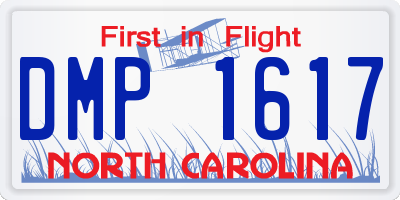 NC license plate DMP1617