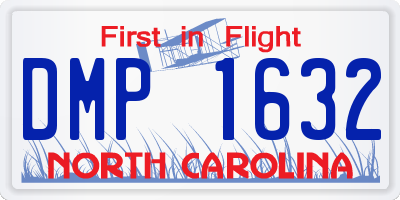 NC license plate DMP1632