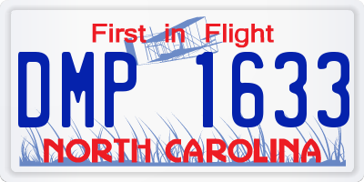 NC license plate DMP1633