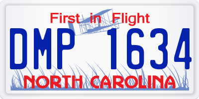 NC license plate DMP1634