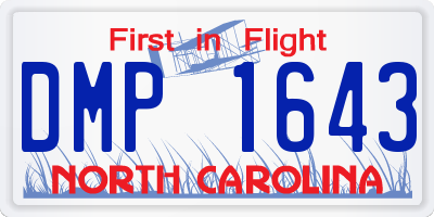 NC license plate DMP1643