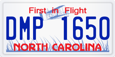 NC license plate DMP1650
