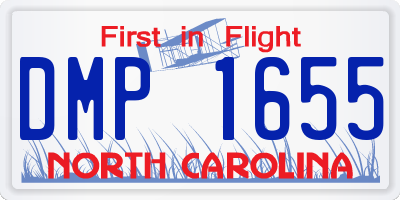 NC license plate DMP1655