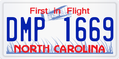 NC license plate DMP1669