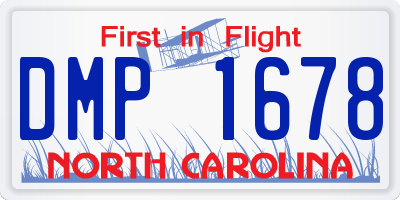 NC license plate DMP1678