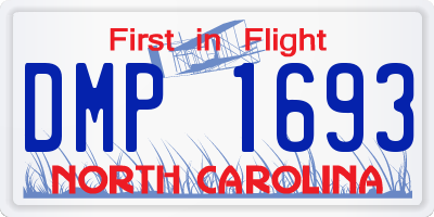 NC license plate DMP1693