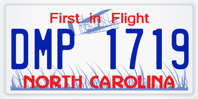 NC license plate DMP1719