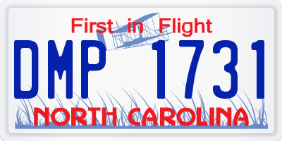 NC license plate DMP1731