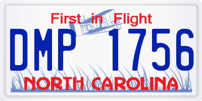 NC license plate DMP1756
