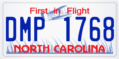 NC license plate DMP1768