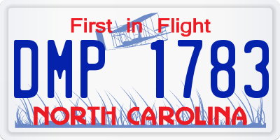 NC license plate DMP1783
