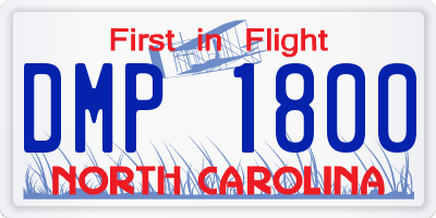 NC license plate DMP1800
