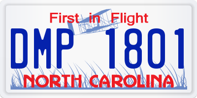 NC license plate DMP1801