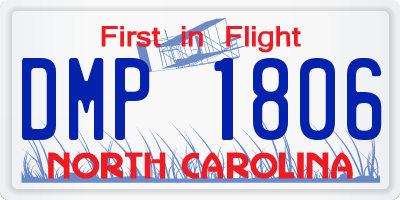 NC license plate DMP1806