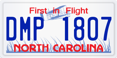 NC license plate DMP1807