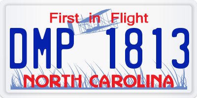 NC license plate DMP1813