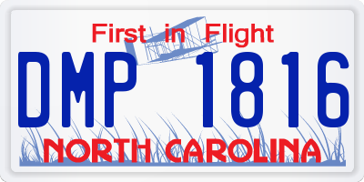 NC license plate DMP1816