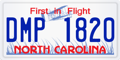 NC license plate DMP1820